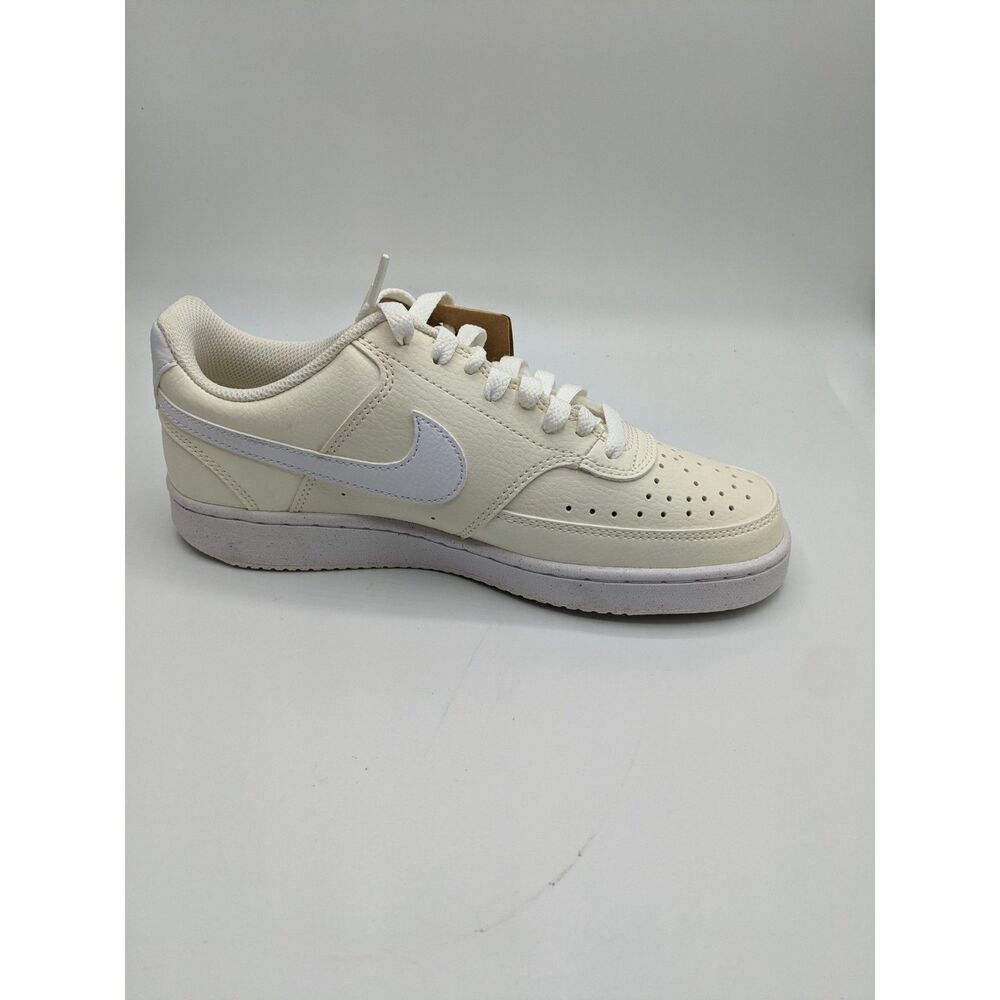 Nike Women's Court Vision Low Next Nature, White Black Pale Ivory, 7.5 Medium US - Picture 5 of 10